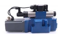 4WRTE16E125L-4X/6EG24K31/A1M - Пропорциональный быстродействующий распределитель с обратной связью по положению золотника и со встроенным усилителем (OBE), Ду16, A1 = ±10 В, номинальный расход 125 л/мин, схема E, каналы управления X и Y = внешние