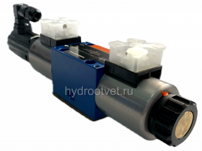 4WRE6E16-2X/G24K4/V - Пропорциональный распределитель с обратной связью по положению золотника без встроенной электроники Ду6, номинальный расход 16 л/мин, схема E